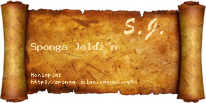 Sponga Jolán névjegykártya