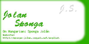 jolan sponga business card
